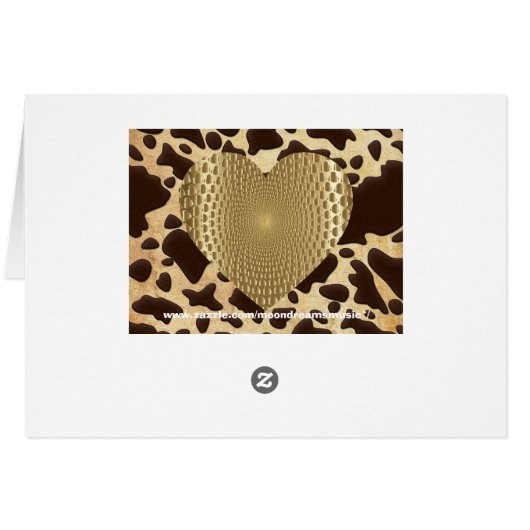 Brown & Gold Animal Print Golden Prismatic Heart (Back Horizontal)