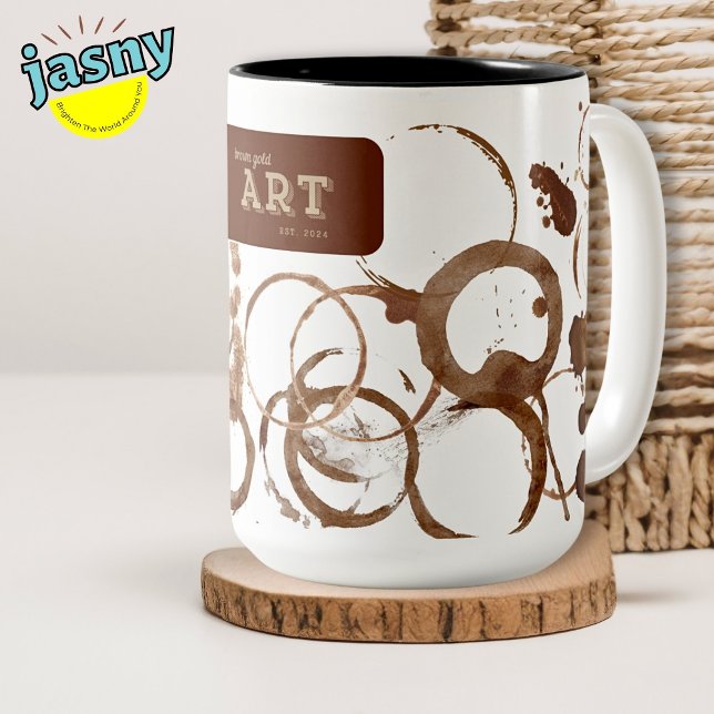 Brown Gold Art  Two-Tone Coffee Mug (Creator Uploaded)