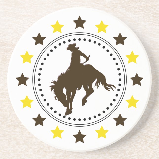 Brown Gold Bucking Horse Coaster (Front)
