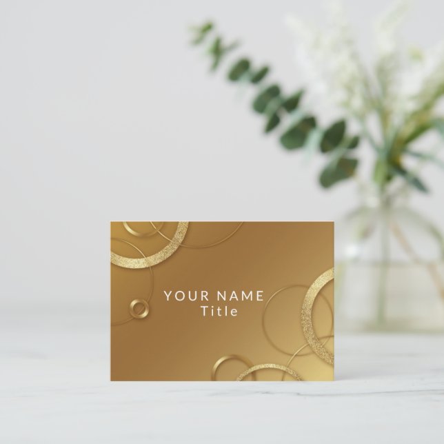 Brown gold business card (Standing Front)