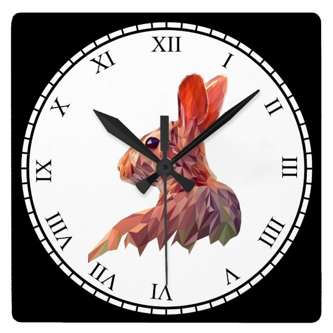 Brown Gold Chinese New Year of the Rabbit Clock