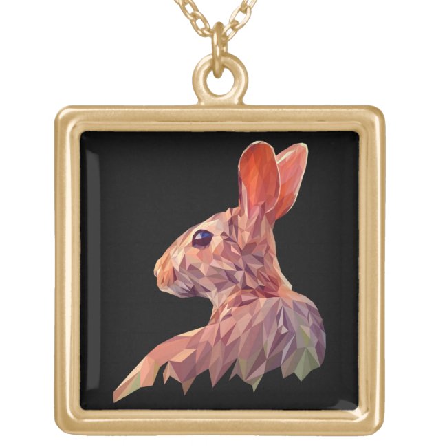 Brown Gold Chinese New Year of the Rabbit Necklace