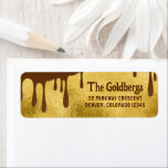 Brown Gold Chocolate Bar Mitzvah Return Address Label<br><div class="desc">Brown and gold foil chocolate Bar Mitzvah address labels. These address labels are intended to match our golden ticket Bar Mitzvah stationery set and are a great choice for a chocolate or candy golden ticket Bat Mitzvah as well. The chocolate Bar Mitzvah mailing labels feature melted chocolate over a simulated...</div>