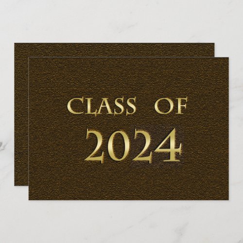 Brown  Gold Class of 2024 Graduation Party Invite