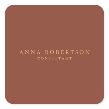 Brown Gold Colors Professional Trendy Minimalist Square Sticker Brown Gold Colors Professional Trendy Minimalist Square Sticker