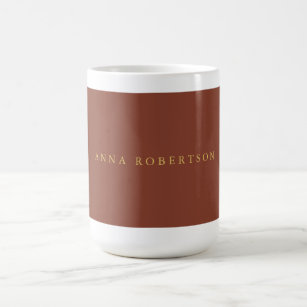 Brown Gold Colors Professional Trendy Your Name Coffee Mug