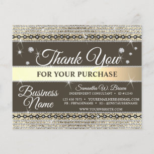 Brown Gold Diamond Thank You For Order Jewelry