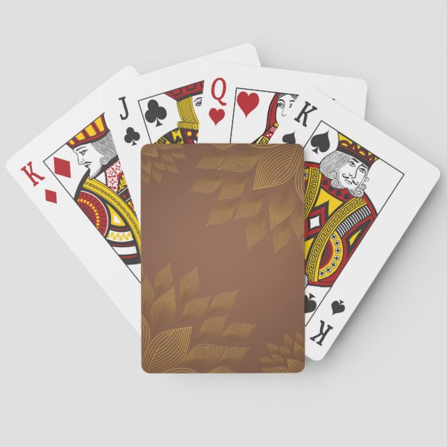 Brown & Gold Flowers  Poker Cards (Back)