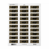 Brown Gold Glitter & Black Leopard Sweet 16 Party Label (Full Sheet)