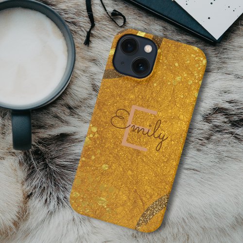 Brown Gold Glitter Modern Stylish Chic Fancy  iPhone 13 Case