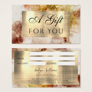 Brown Gold Glitter Watercolor Gift Card