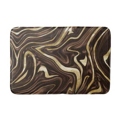 Brown Gold Marble 1 Bath Mat