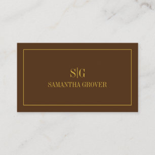Brown Gold Minimalist Modern Professional Business Card