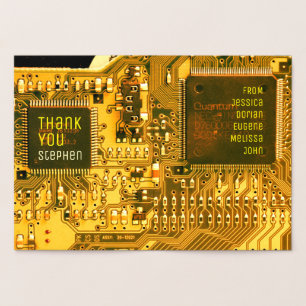 Brown & gold PCB board electronic printed circuit Foil Card