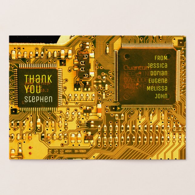 Brown & gold PCB board electronic printed circuit Foil Card (Inside)
