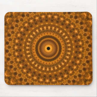 Brown & gold spirles fractal design mouse pad