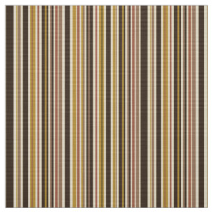 Brown Gold Stripe Coordinate for Starburst Retro Fabric