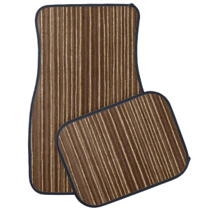Brown Gold Stripes Car Floor Mat