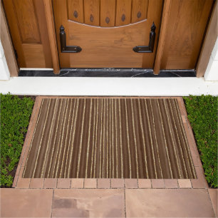 Brown Gold Stripes Doormat