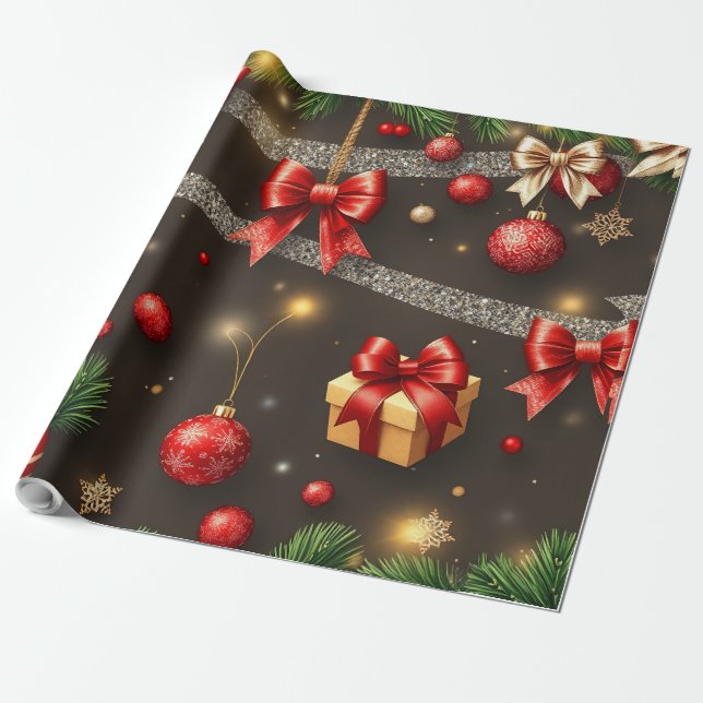 Brown & Gold Wrapping Paper (Unrolled)