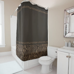Brown & Gold Zebra Wild Animal Print Exotic Glam Shower Curtain