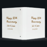 Brown golden happy 20th anniversary name datsimple 3 ring binder<br><div class="desc">simple business sticker</div>