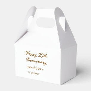 Brown golden happy 20th anniversary name datsimple favor boxes