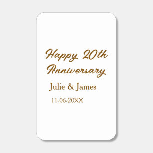 Brown golden happy 20th anniversary name datsimple matchboxes