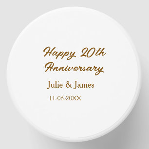 Brown golden happy 20th anniversary name datsimple mini candle favors