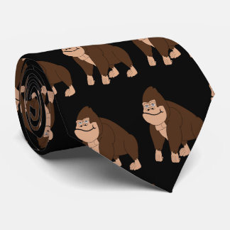 Brown Gorilla Design Neck Tie