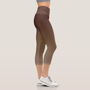 Brown Gradient Capri Leggings