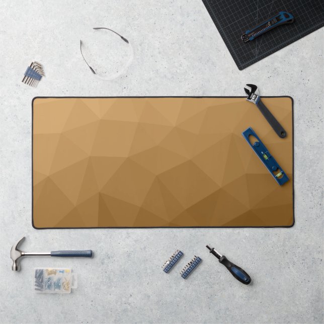 Brown gradient geometric mesh pattern desk mat (Workstation)
