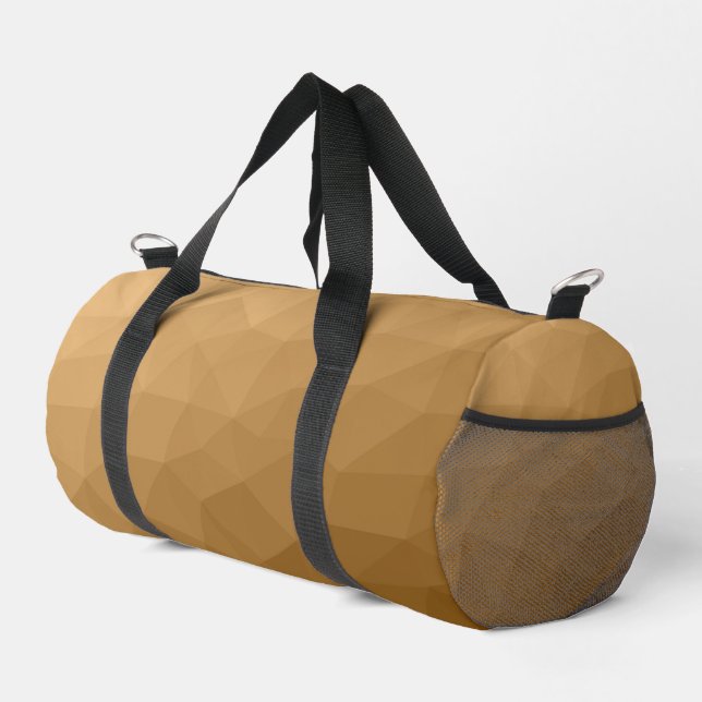 Brown gradient geometric mesh pattern duffle bag (Right Corner)