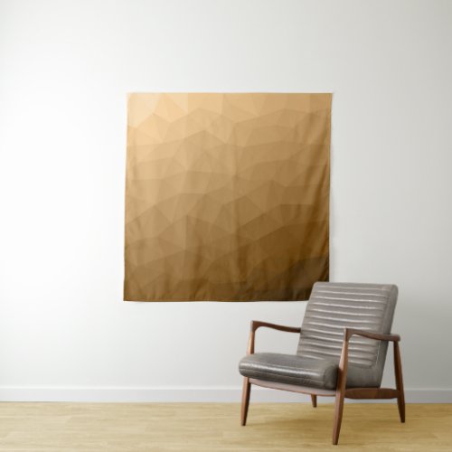 Brown gradient geometric mesh pattern tapestry