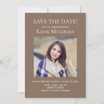 Brown Graduation 2 Photo Save Date Class 2022