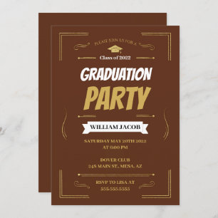 Brown Graduation Party Invitation
