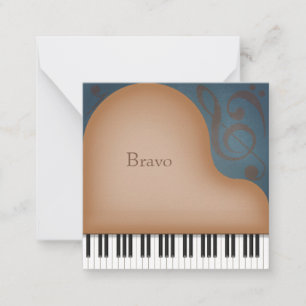 Brown Grand Piano Custom Mini Note Card