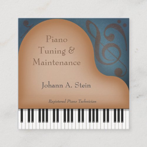 Brown Grand Piano Memorable Music Industry Square Business Card