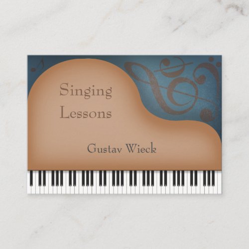 Brown Grand Piano Musician Teacher Technician Business Card