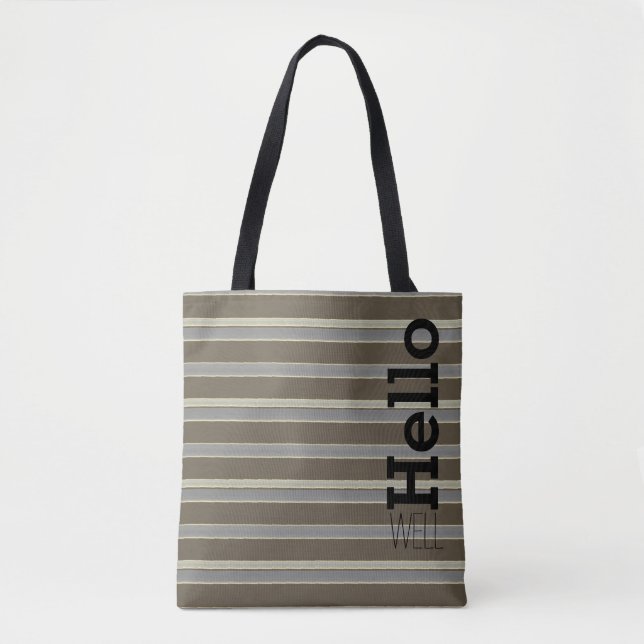 Brown Gray and Cream Tote Bag (Front)