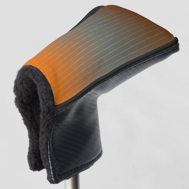 Brown, gray and rusty orange gradient.  golf head cover (3/4 Front)