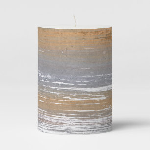 Brown-gray art pillar candle
