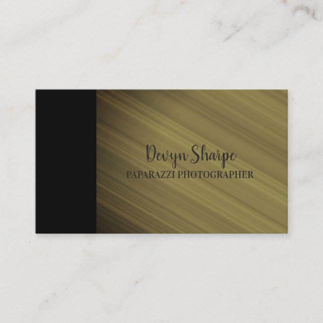Brown Gray Black Paparazzi Photographer Business Card (Front)