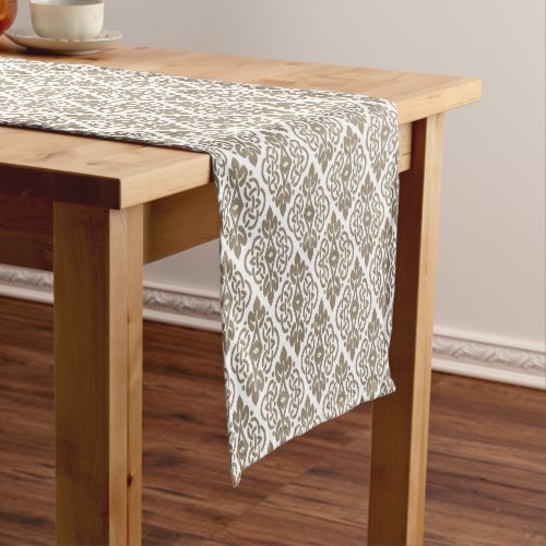 Brown Gray Decorative Floral Table Runner