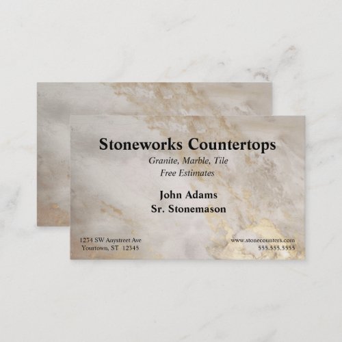 Brown Gray Gold Marble Countertops Business Card