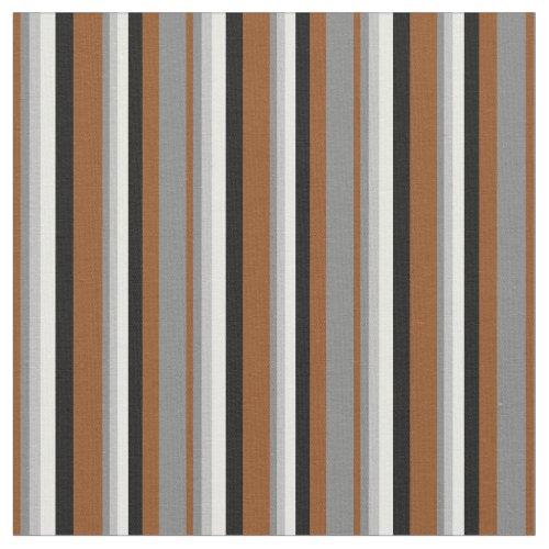 Brown Gray Grey White and Black Pattern Fabric