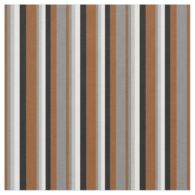 Brown, Gray, Grey, White, and Black Pattern Fabric (Close Up)