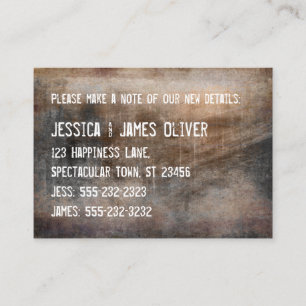 Brown Gray Grunge We've Moved Handout Card