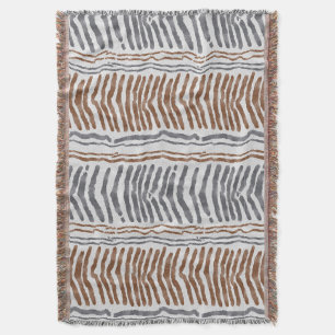 Brown Gray Modern Woven Blanket