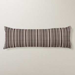 Brown Gray Stripes Body Pillow